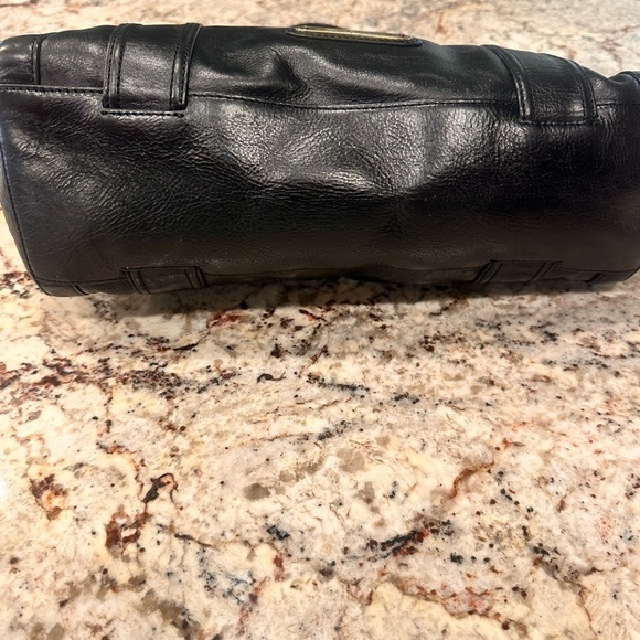 Cole Haan vintage black genuine leather purse bag shoulder straps western moto - Picture 11 of 16